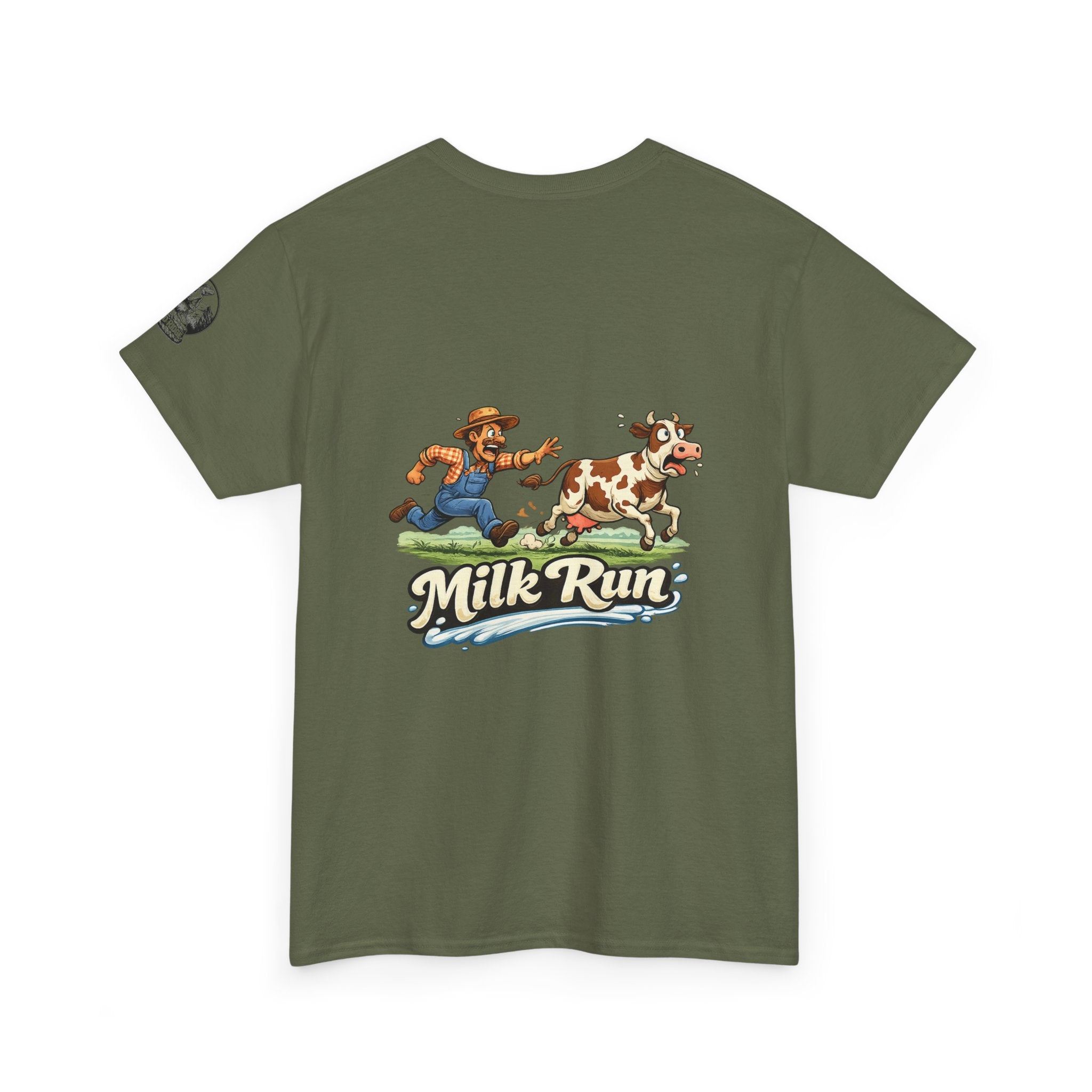 Milk Run T-Shirt — Retro Farmer & Cow Graphic Tee
