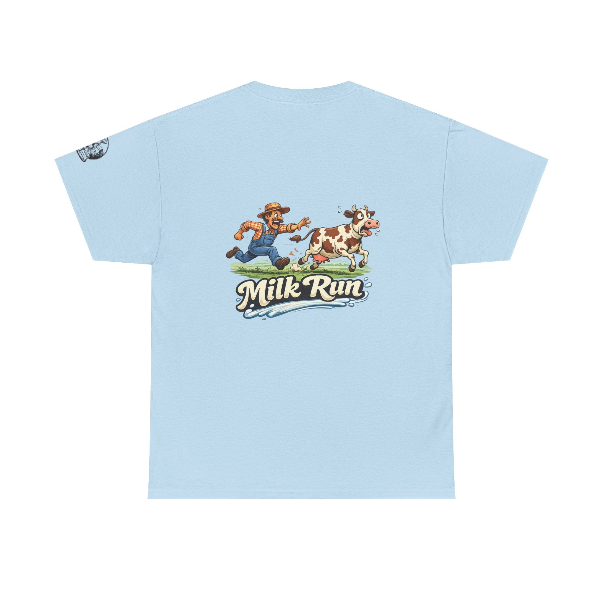 Milk Run T-Shirt — Retro Farmer & Cow Graphic Tee