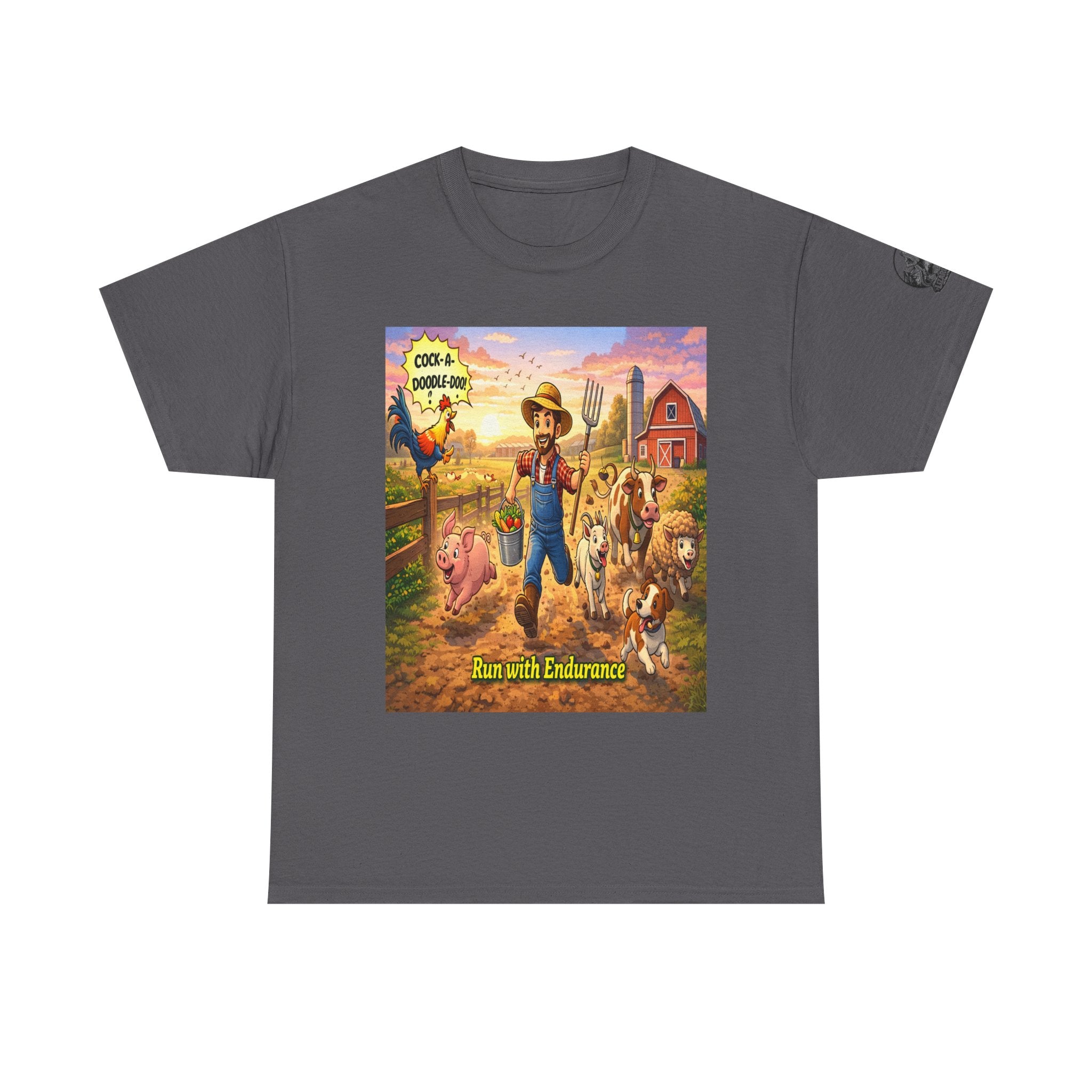 Farm Life Tee — "Run with Endurance" Inspirational Farm Animal T‑Shirt