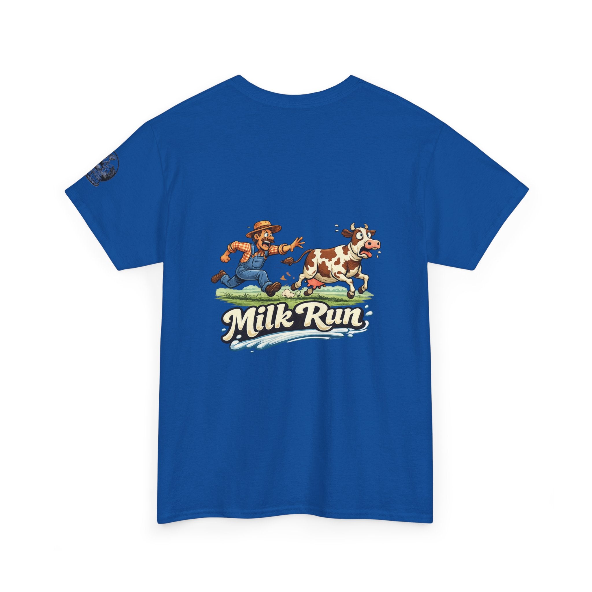 Milk Run T-Shirt — Retro Farmer & Cow Graphic Tee