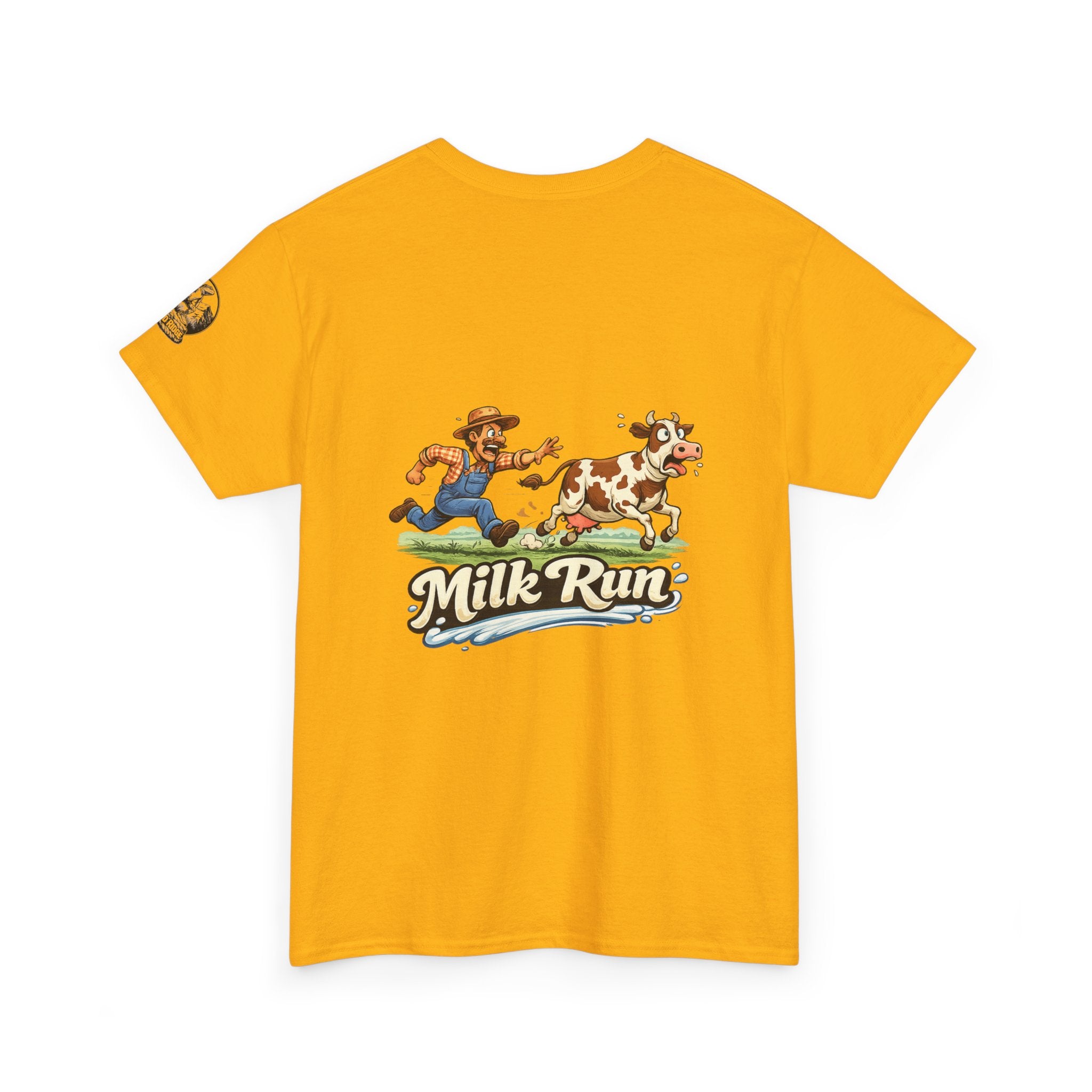 Milk Run T-Shirt — Retro Farmer & Cow Graphic Tee