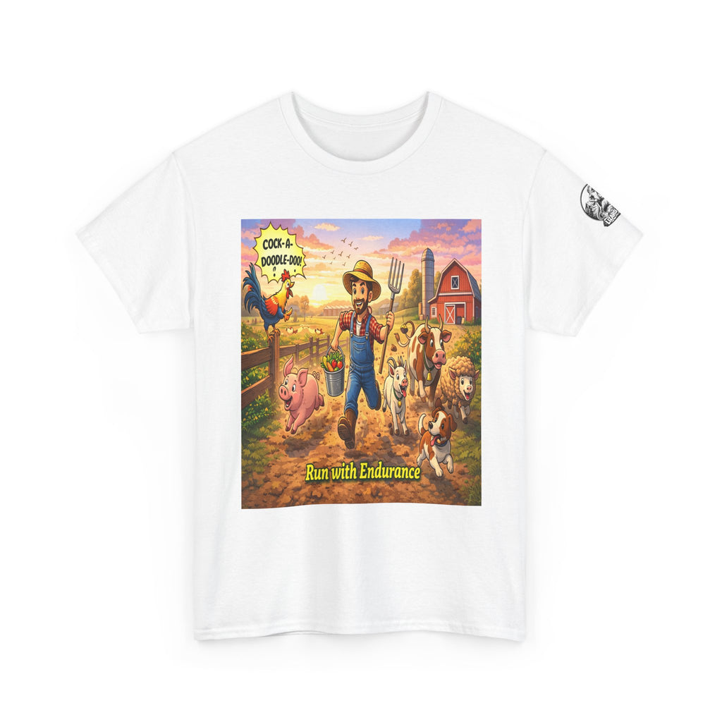 Farm Life Tee — "Run with Endurance" Inspirational Farm Animal T‑Shirt
