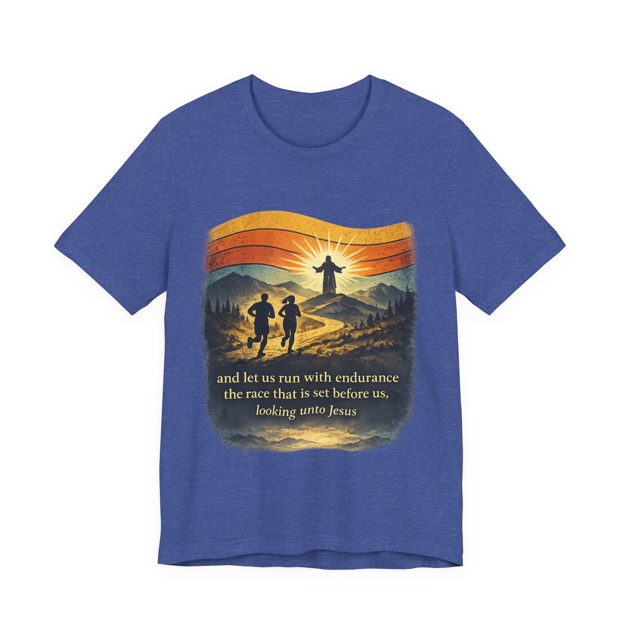 Christian Running Tee — "Run with Endurance, Looking Unto Jesus" T-Shirt