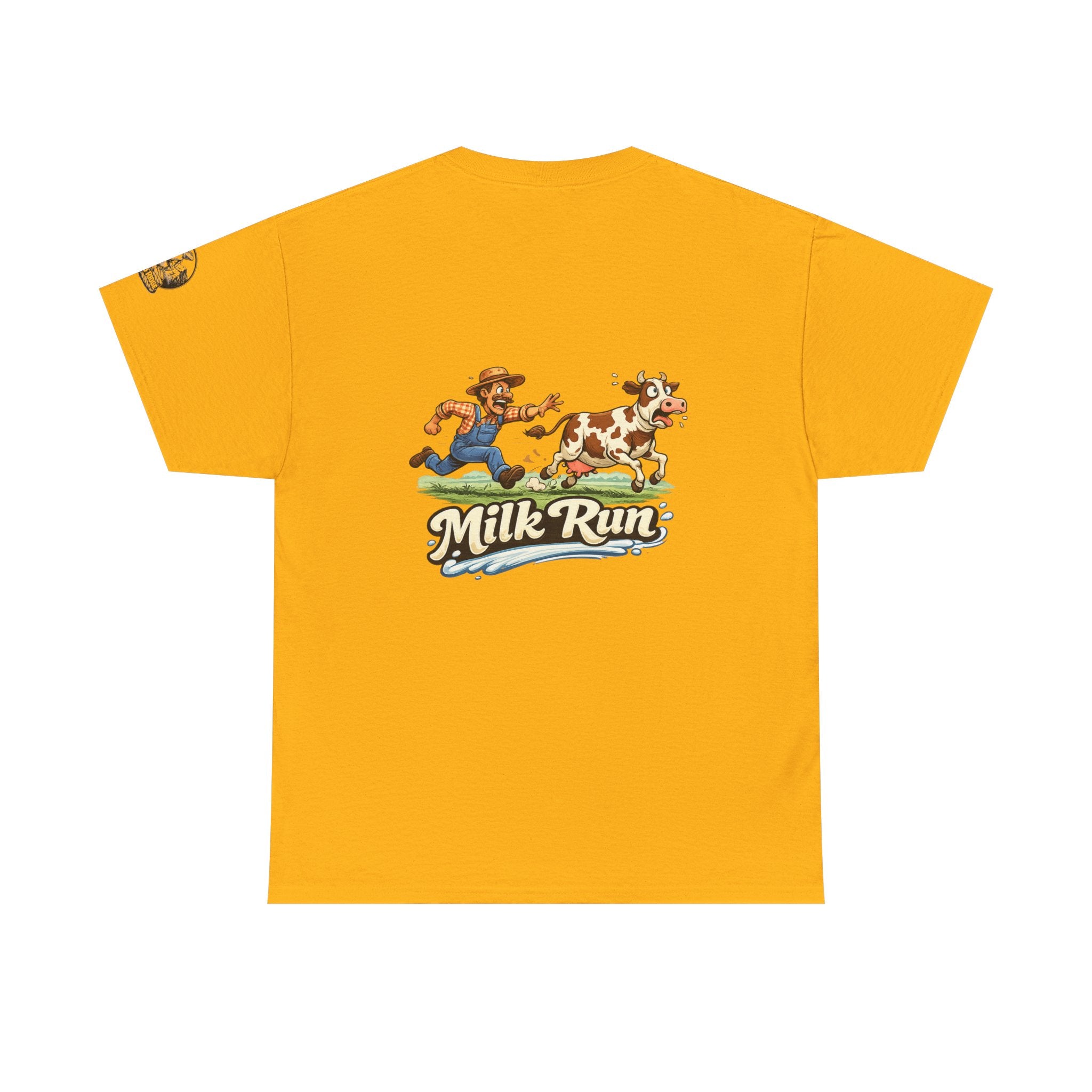 Milk Run T-Shirt — Retro Farmer & Cow Graphic Tee