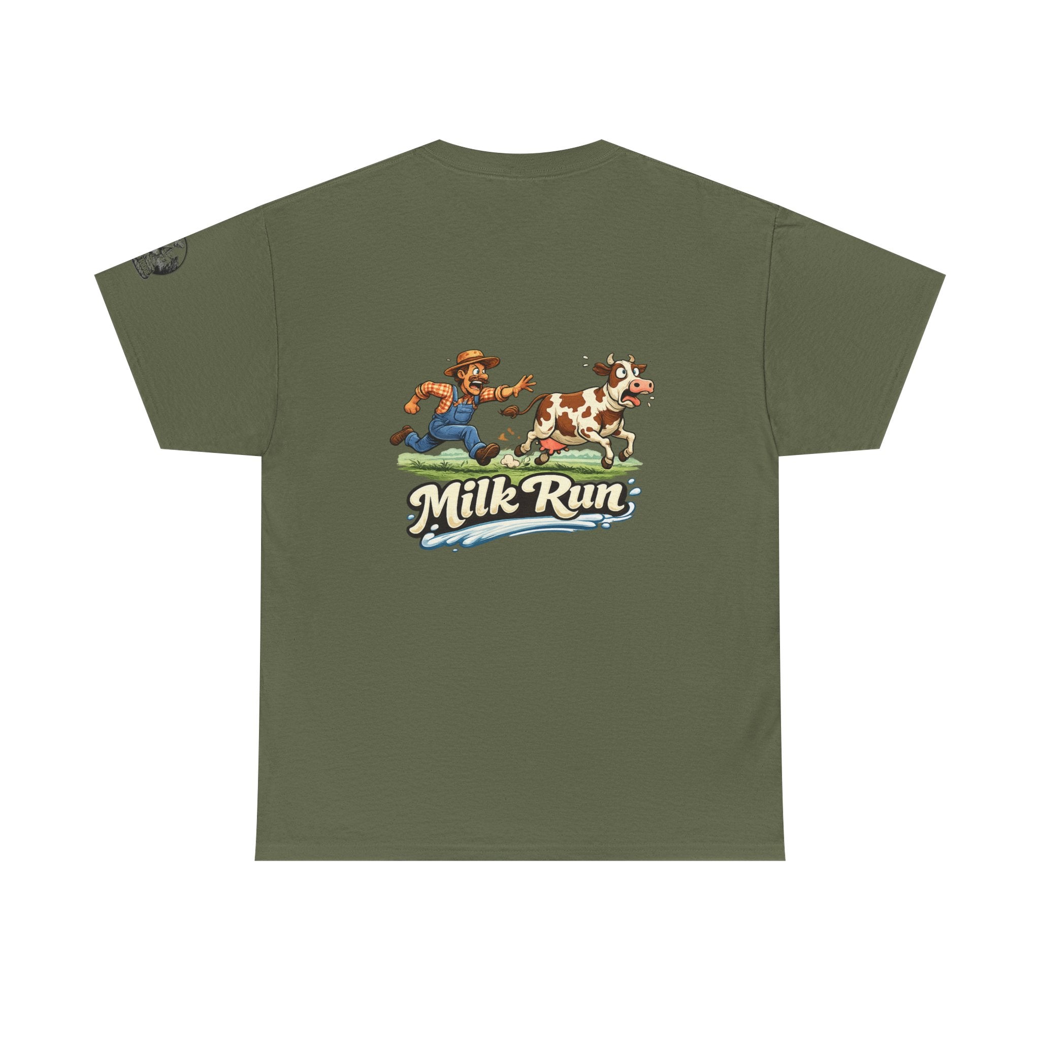 Milk Run T-Shirt — Retro Farmer & Cow Graphic Tee