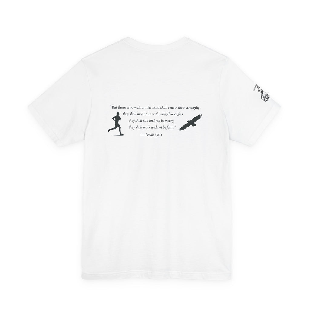 Christian Cross Shield T‑Shirt — Isaiah 40:31 Inspirational Faith Tee