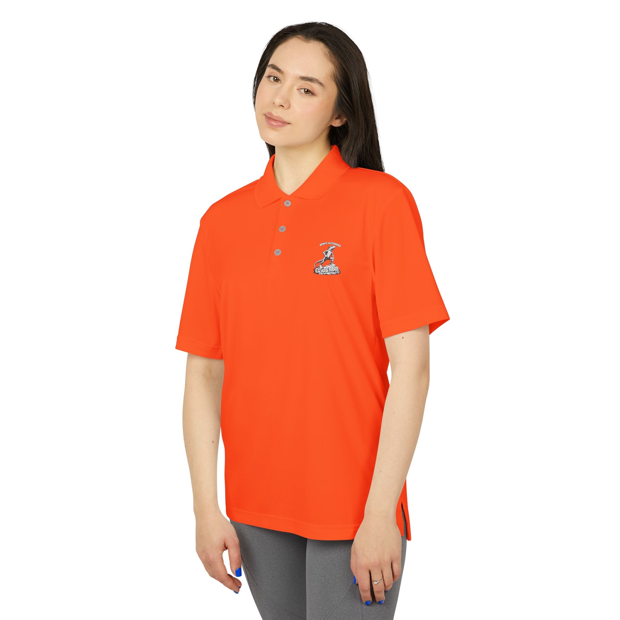 Performance Polo — Small Surfing Skull Chest Logo