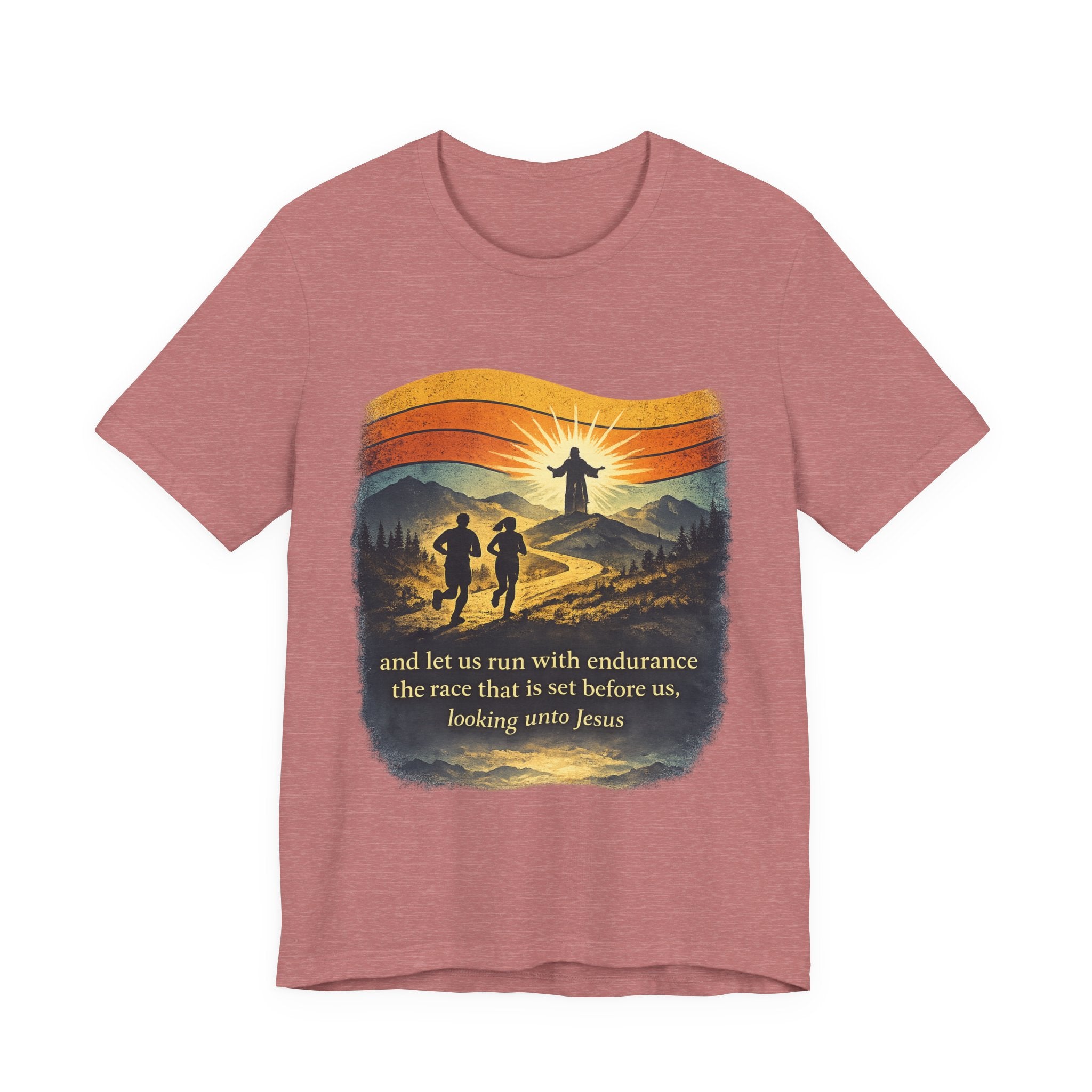 Christian Running Tee — "Run with Endurance, Looking Unto Jesus" T-Shirt