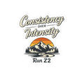 Consistency Over Intensity Run 22 Sticker — Outdoor Mountain Sunset Kiss-Cut Decal