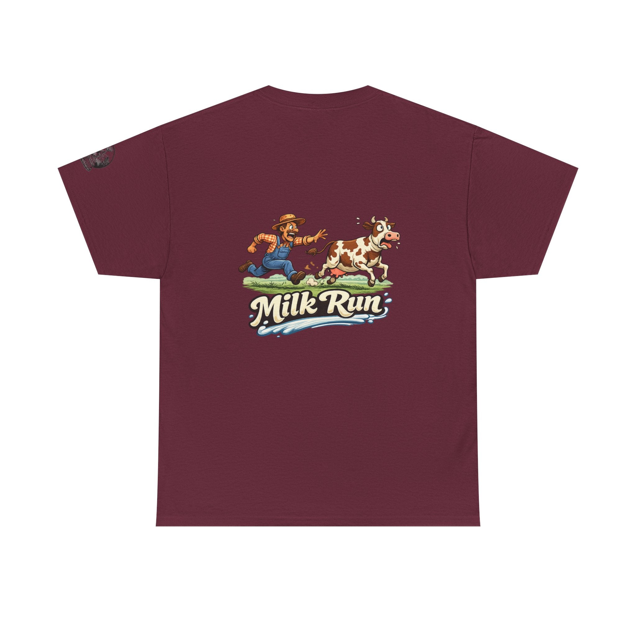 Milk Run T-Shirt — Retro Farmer & Cow Graphic Tee