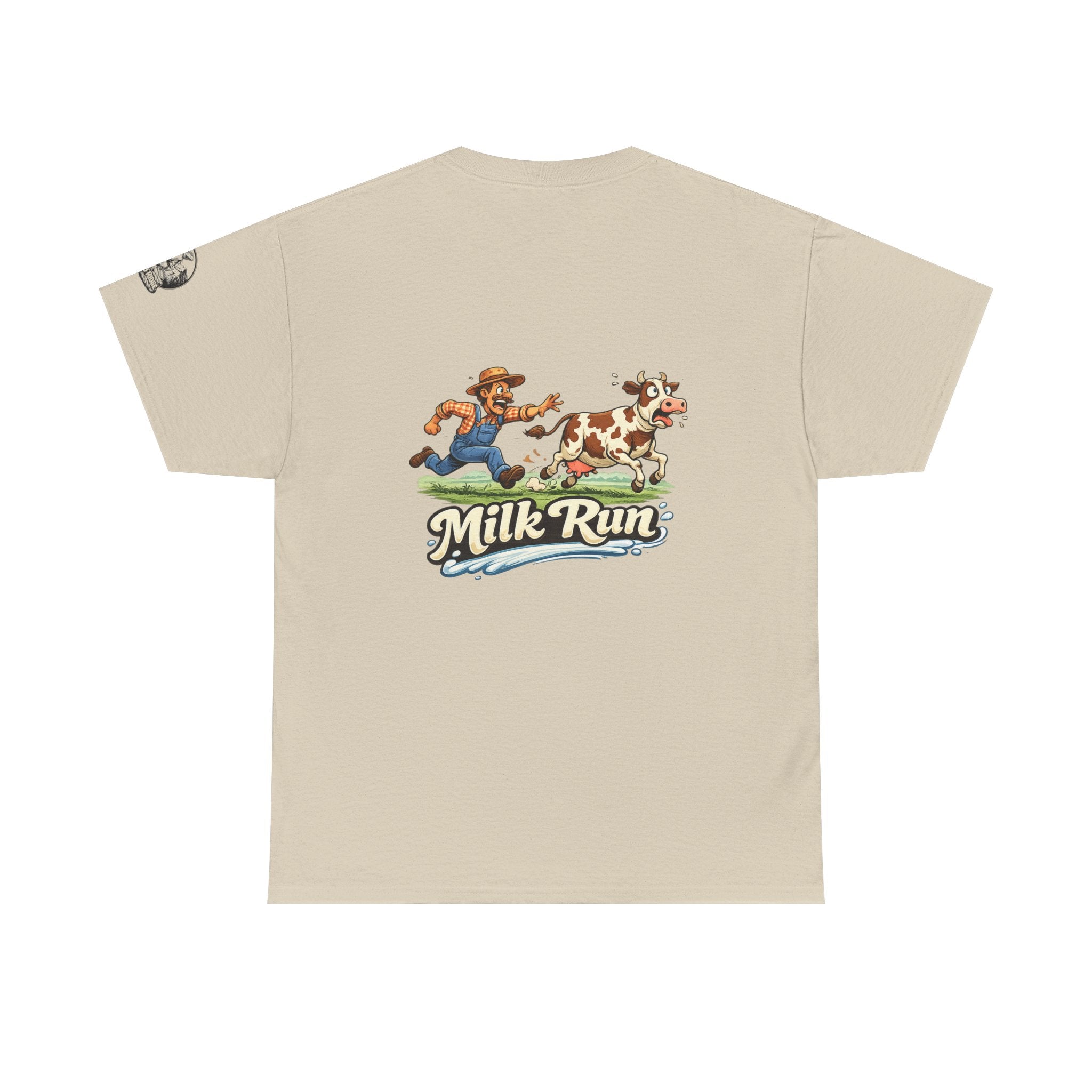 Milk Run T-Shirt — Retro Farmer & Cow Graphic Tee