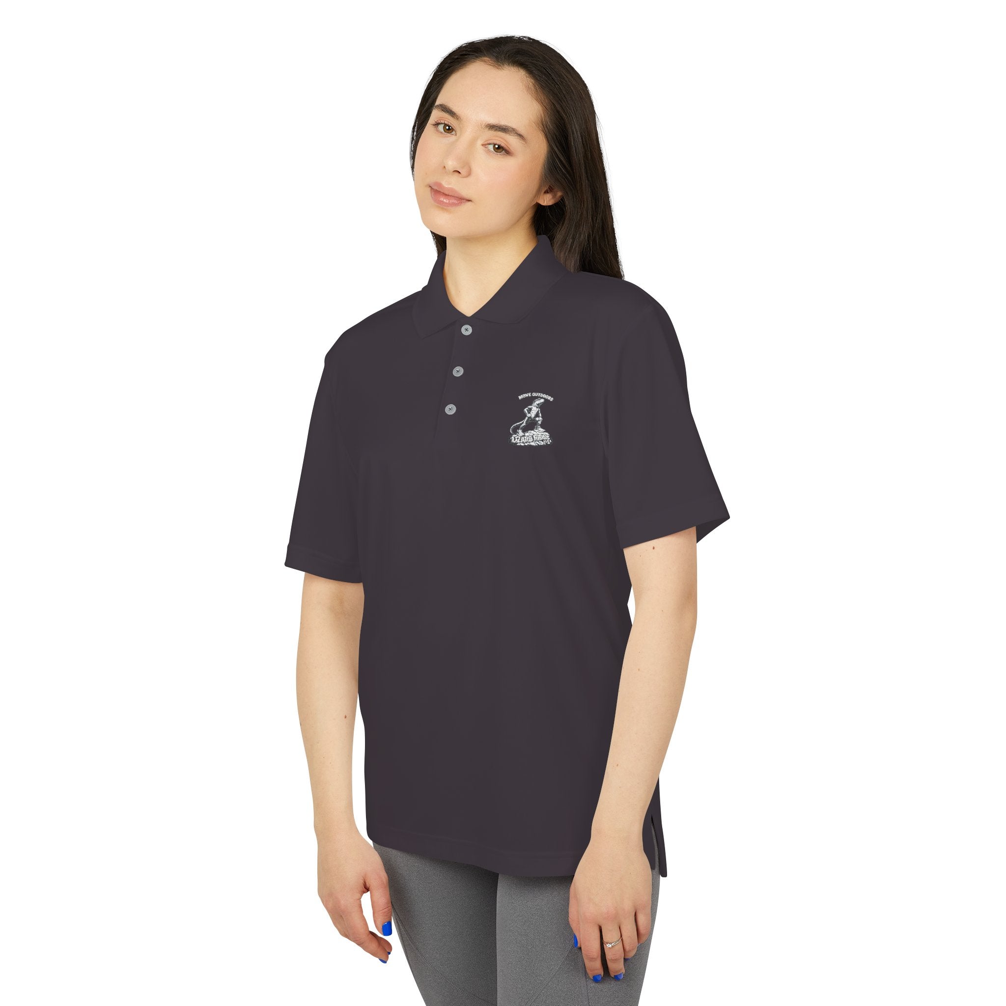 Performance Polo — Small Surfing Skull Chest Logo