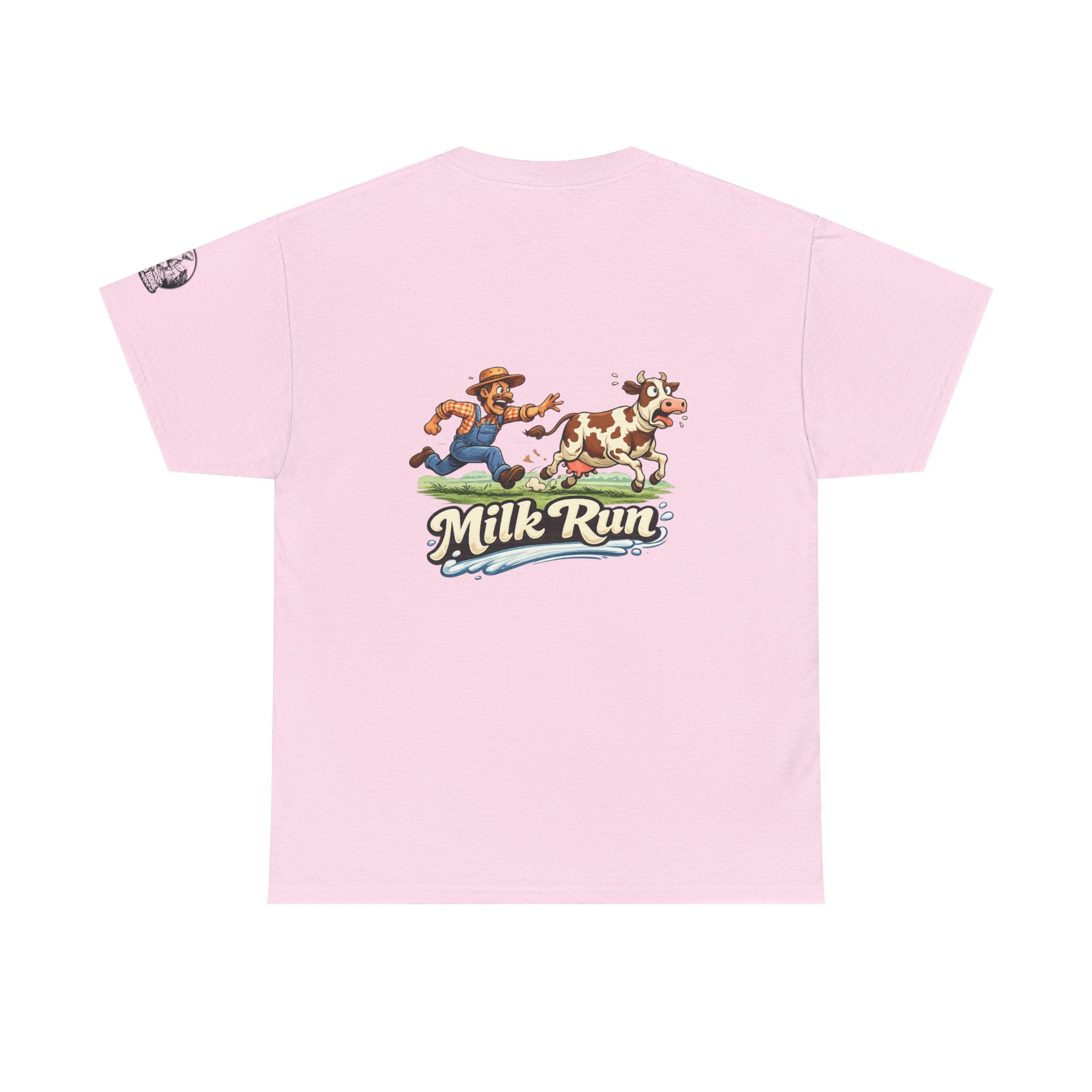 Milk Run T-Shirt — Retro Farmer & Cow Graphic Tee