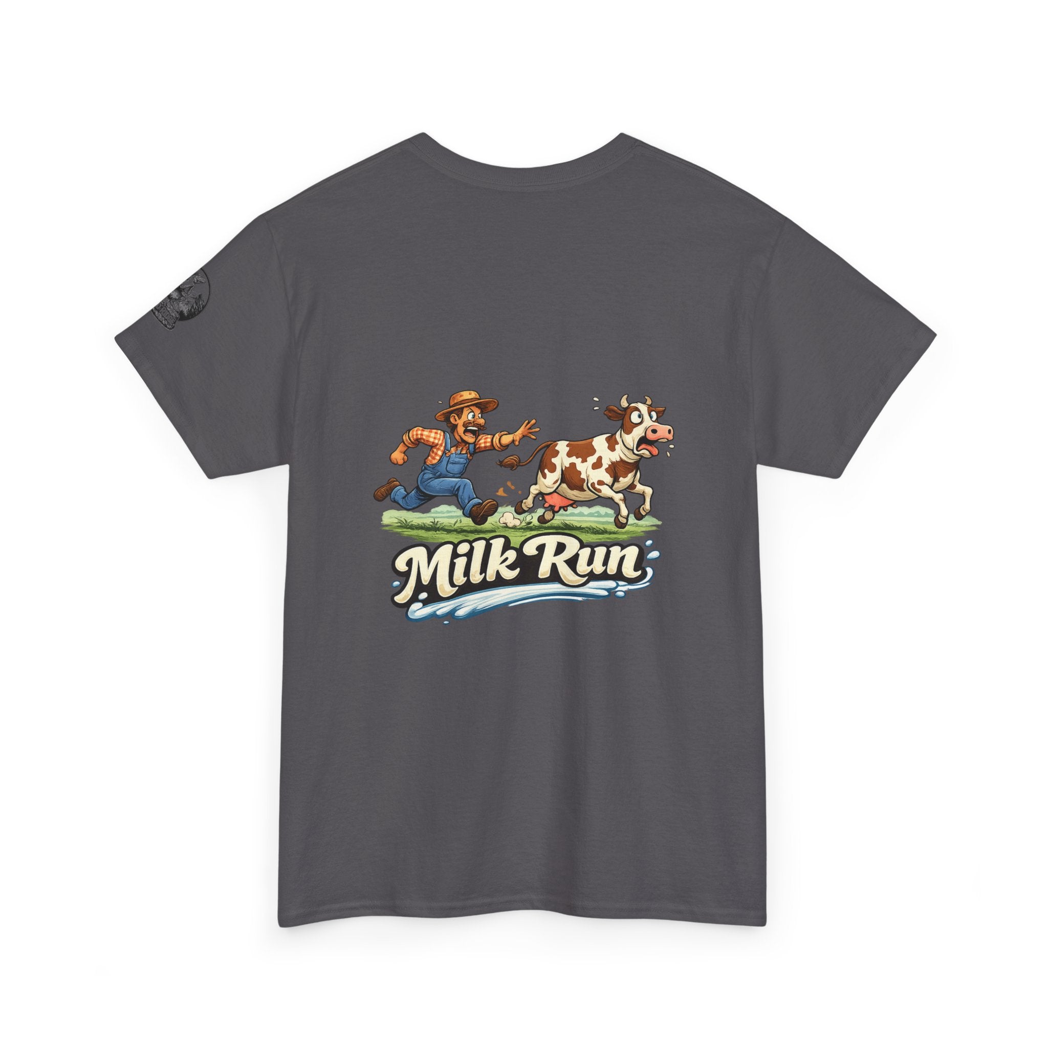 Milk Run T-Shirt — Retro Farmer & Cow Graphic Tee
