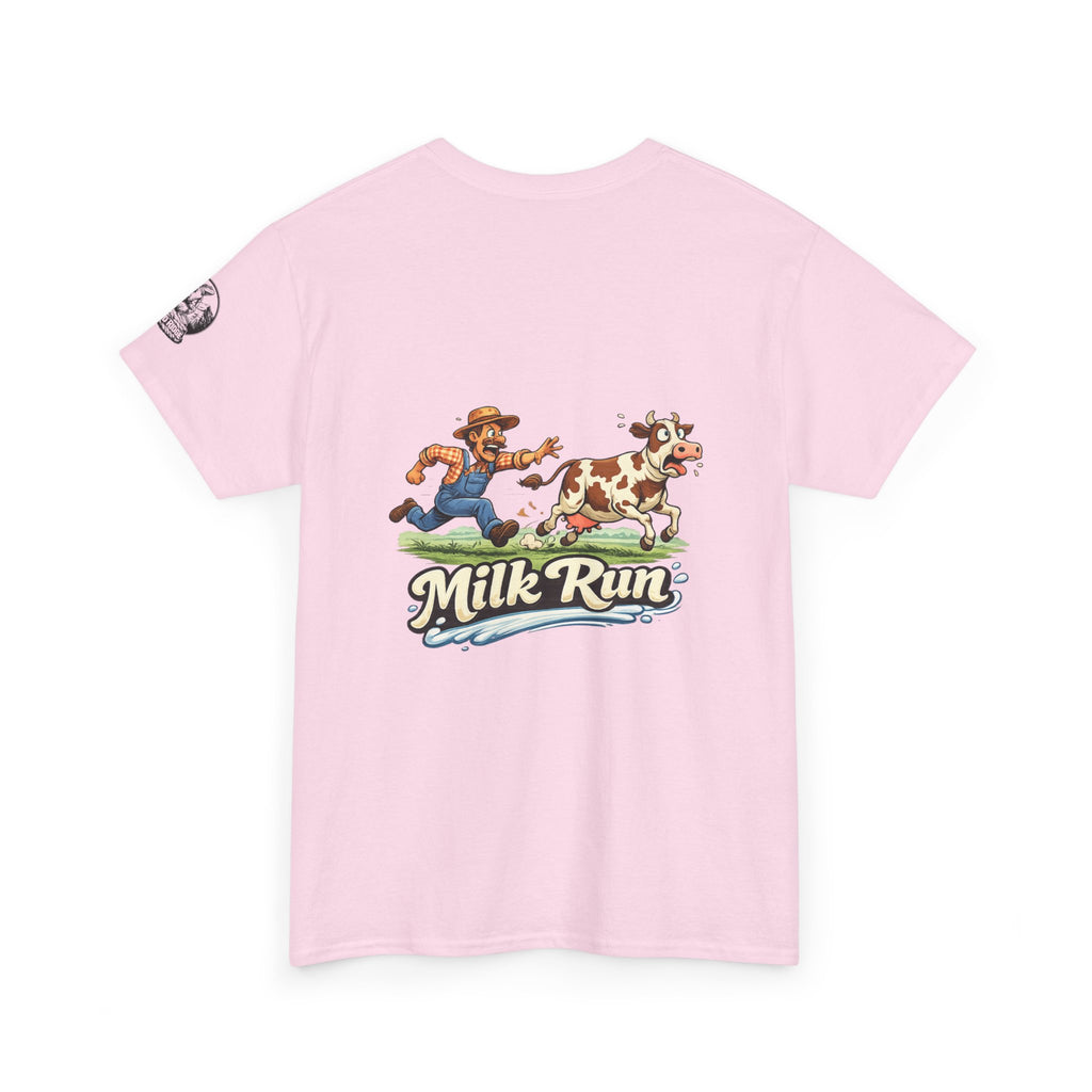 Milk Run T-Shirt — Retro Farmer & Cow Graphic Tee