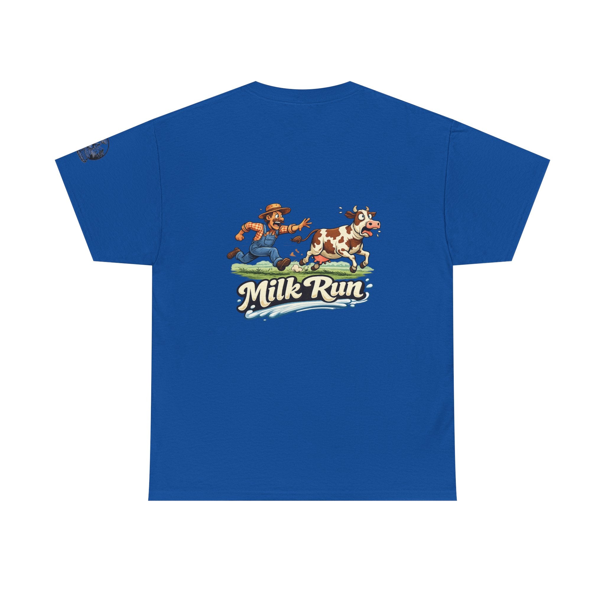 Milk Run T-Shirt — Retro Farmer & Cow Graphic Tee