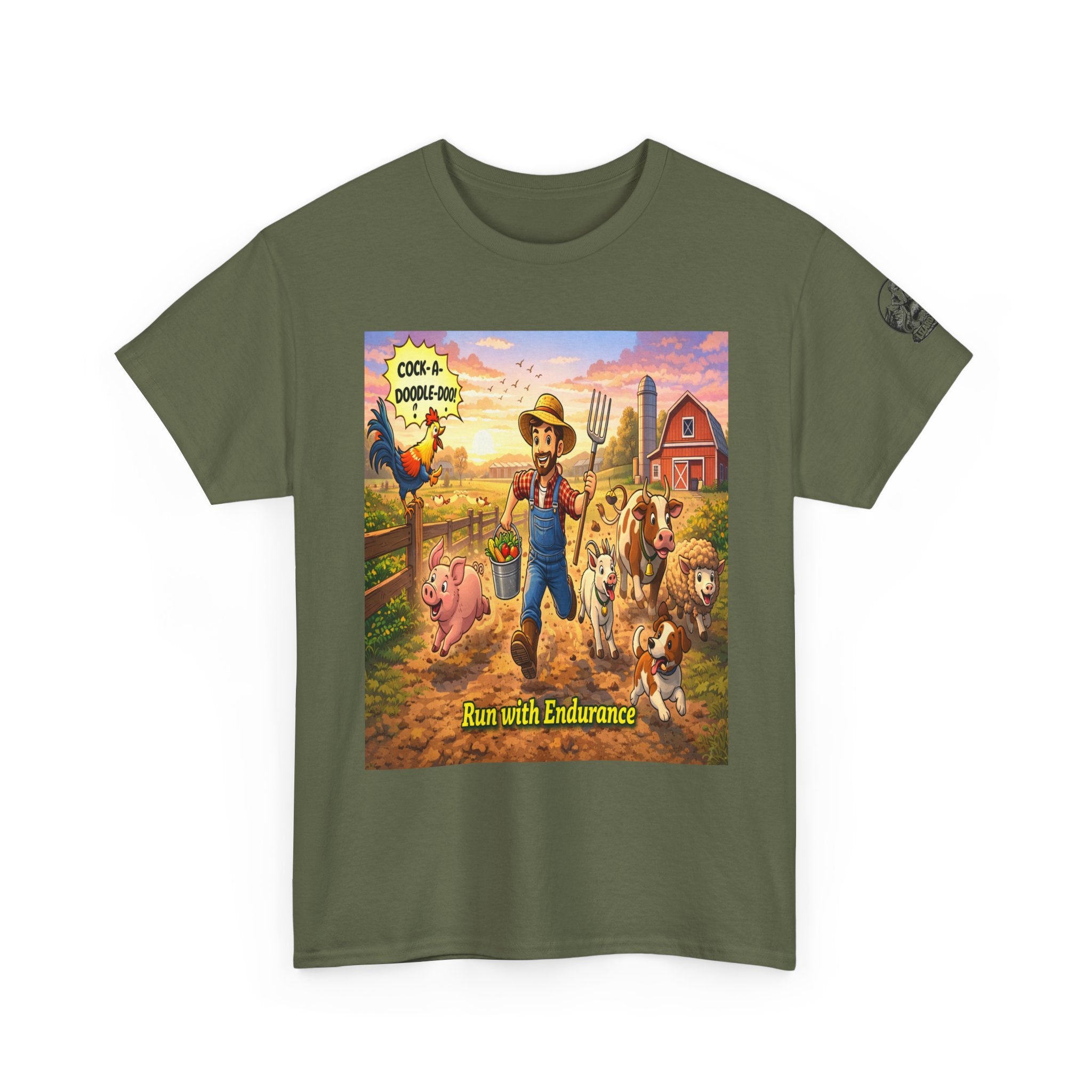 Farm Life Tee — "Run with Endurance" Inspirational Farm Animal T‑Shirt
