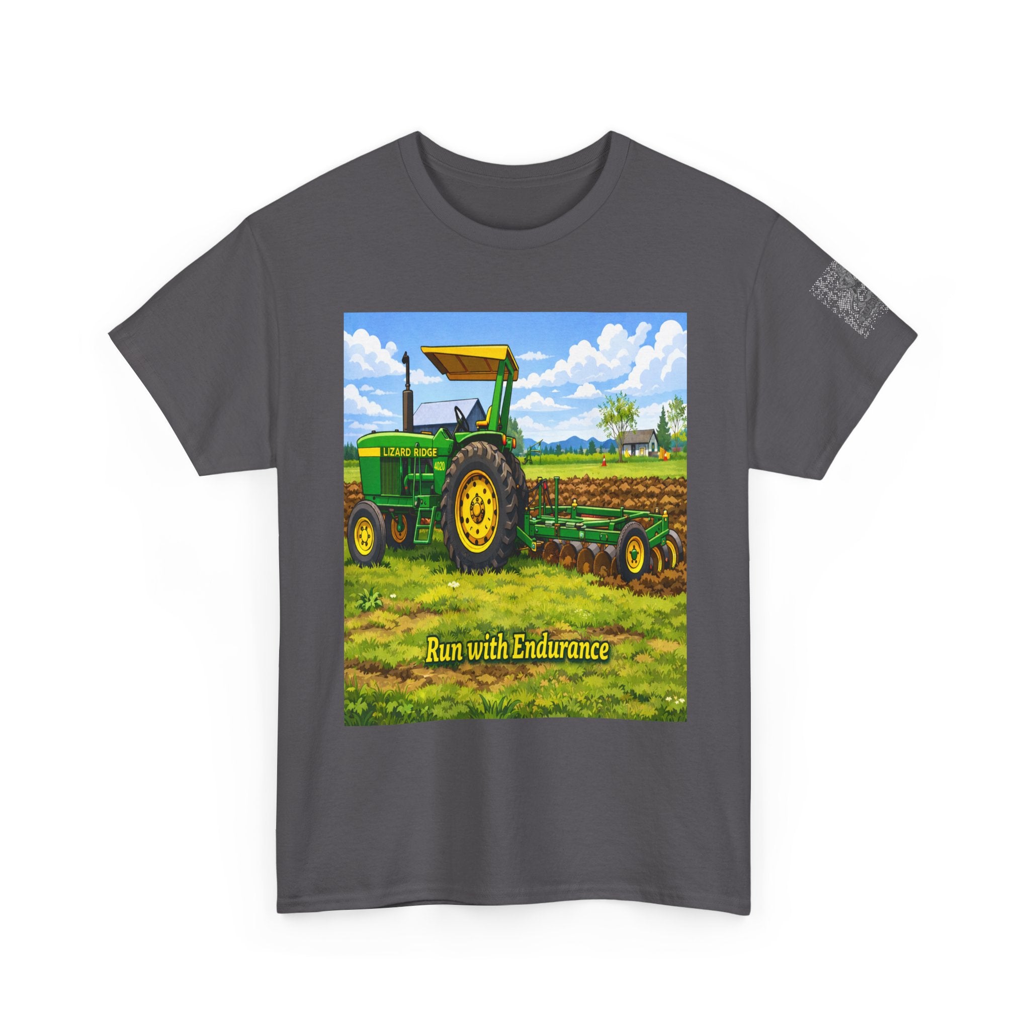 Tractor Field Crewneck Tee — Run with Endurance Farm Shirt
