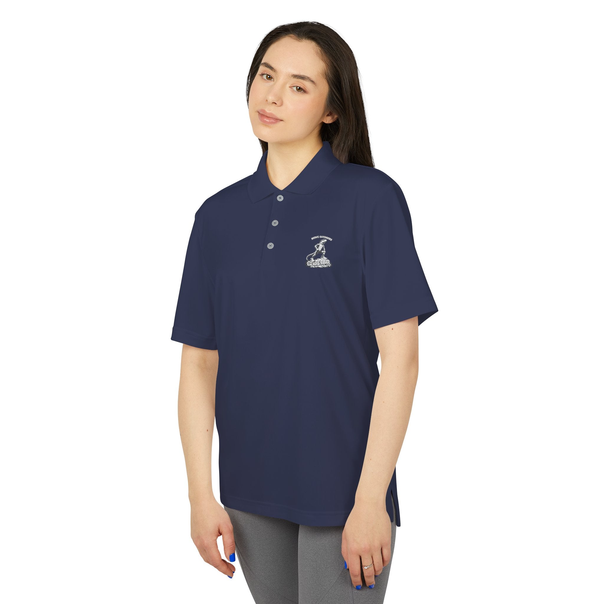 Performance Polo — Small Surfing Skull Chest Logo