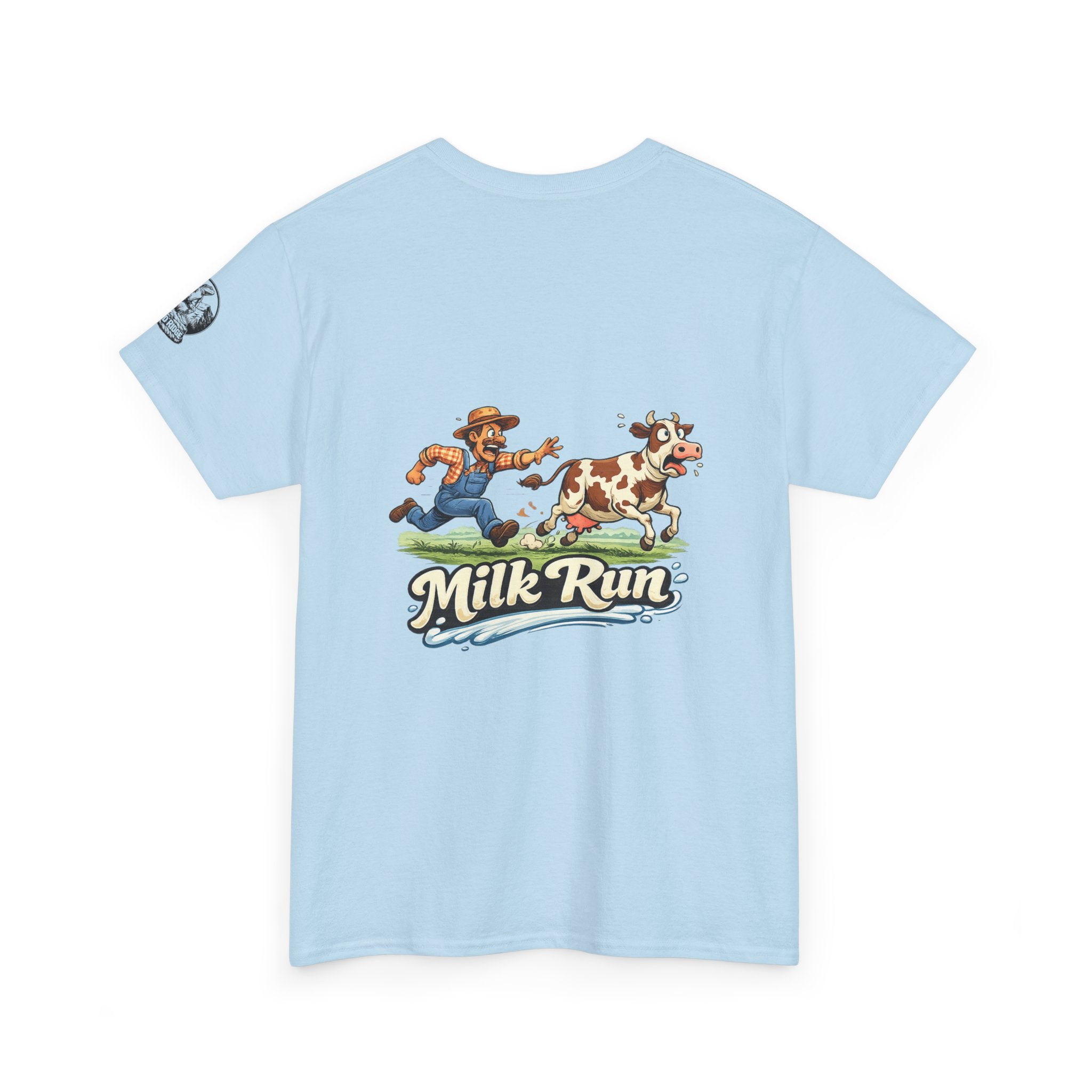 Milk Run T-Shirt — Retro Farmer & Cow Graphic Tee
