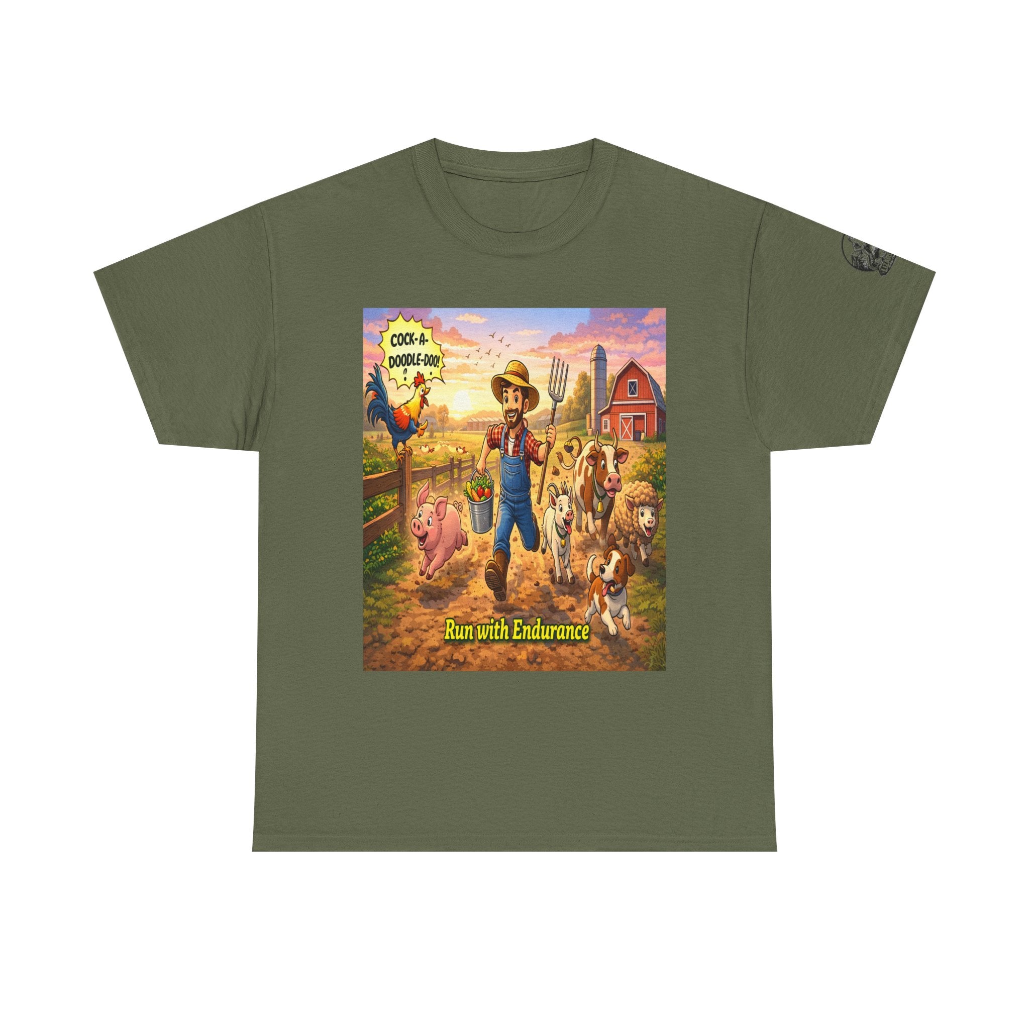 Farm Life Tee — "Run with Endurance" Inspirational Farm Animal T‑Shirt