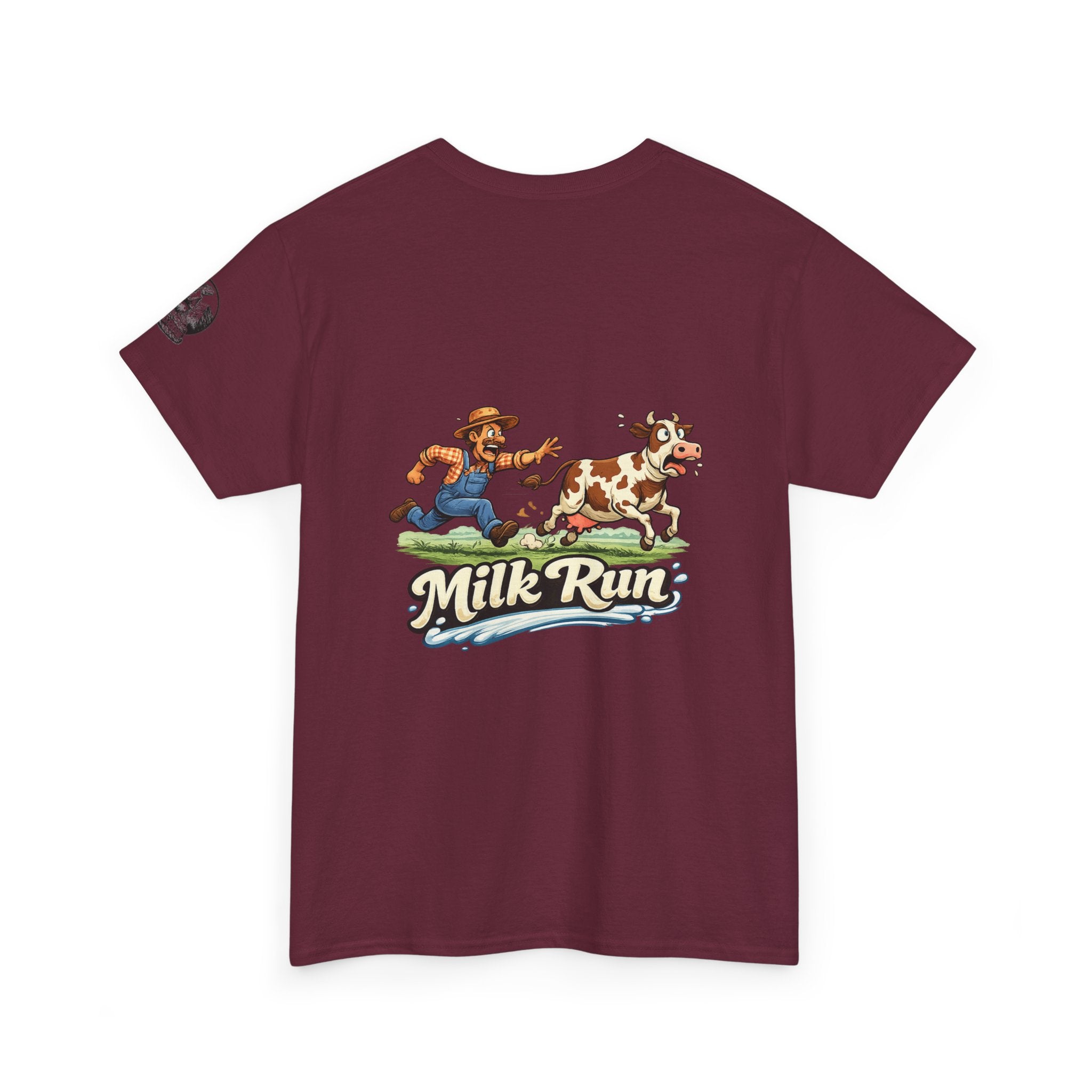 Milk Run T-Shirt — Retro Farmer & Cow Graphic Tee