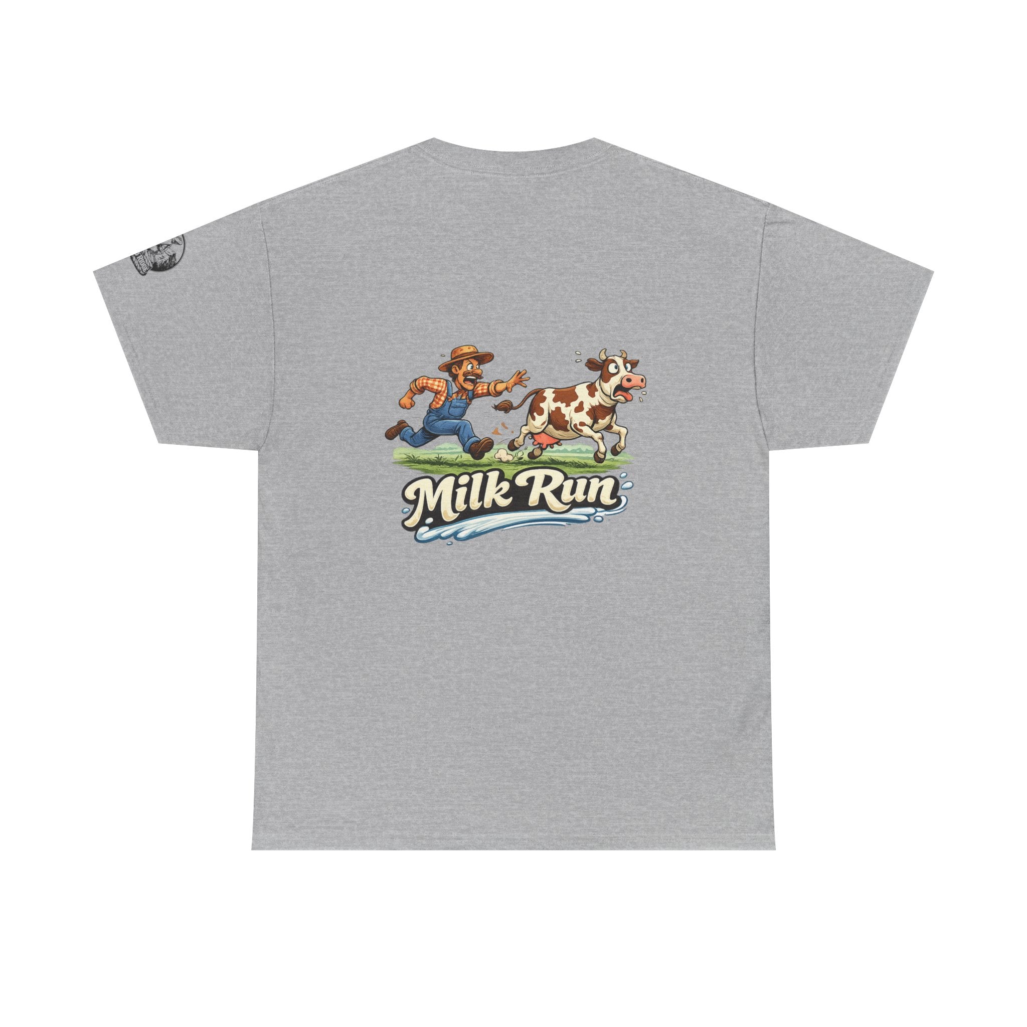 Milk Run T-Shirt — Retro Farmer & Cow Graphic Tee
