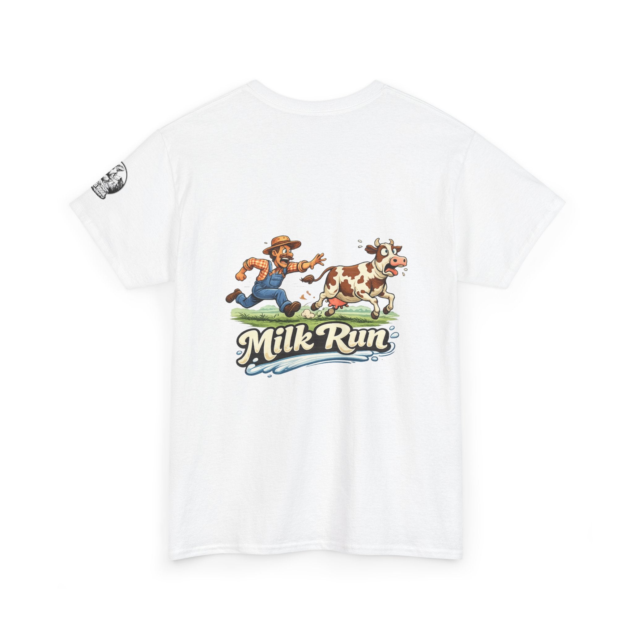 Milk Run T-Shirt — Retro Farmer & Cow Graphic Tee